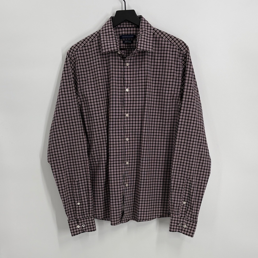Tommy Hilfiger Plaid Slim Fit Button Front Shirt - Size 16 1/2 - 36/37